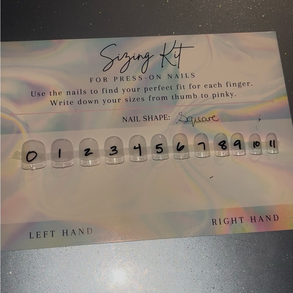 Square Press-On Nails Sizing Kit